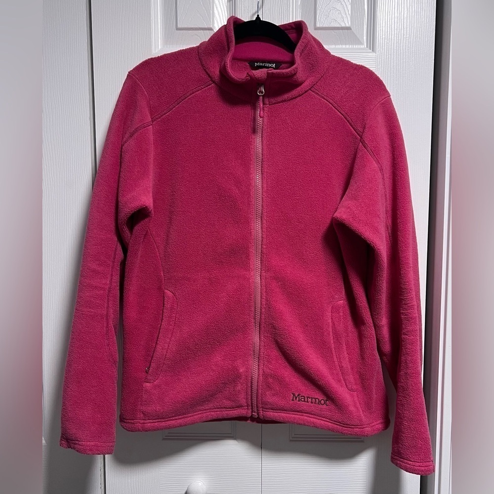 Women's Pink Marmot Full Zip Up Fleece Jacket